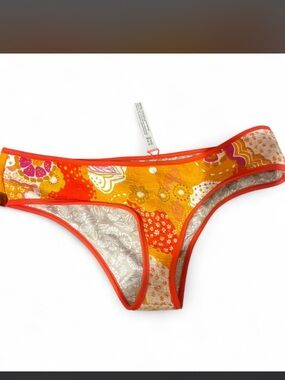 Free People Multicolor Floral Bikini Bottoms - Orange Trim